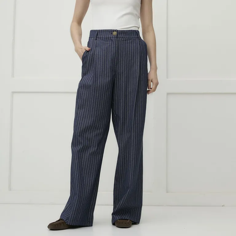 Pantalón Rayas 100% Algodón Mujer