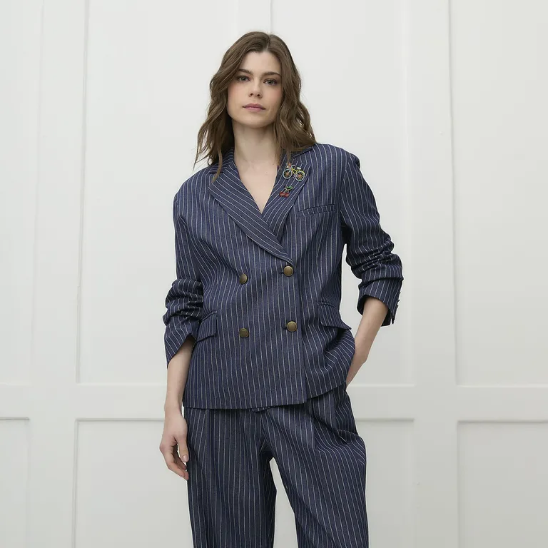 Blazer Rayas 100% Algodón Mujer