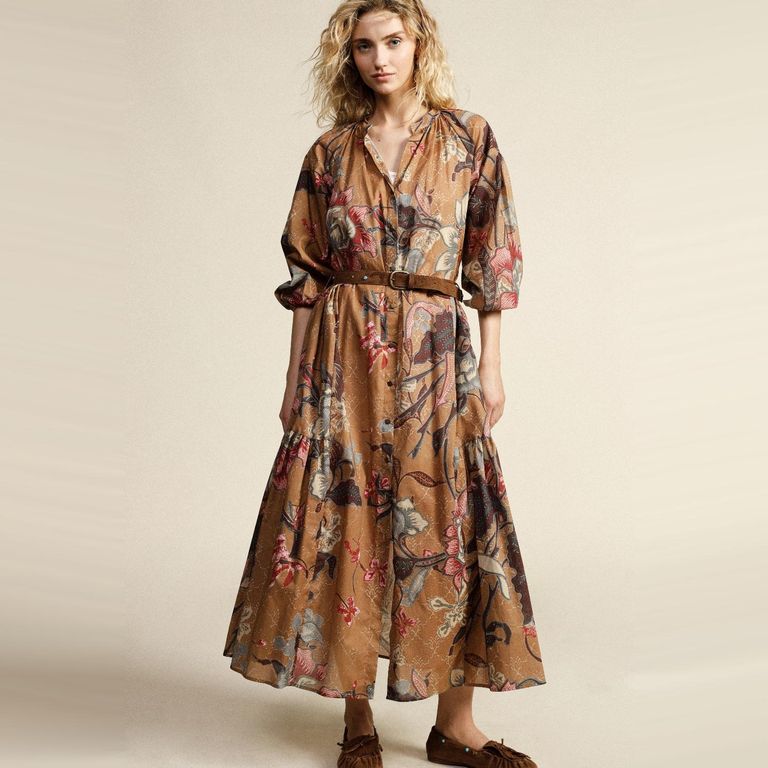 Vestido Estampado 100% Algodón Mujer