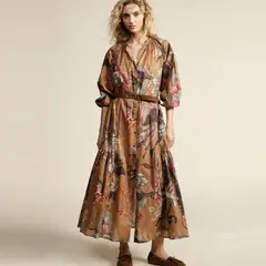 DIXIE - Vestido Estampado 100% Algodón Mujer