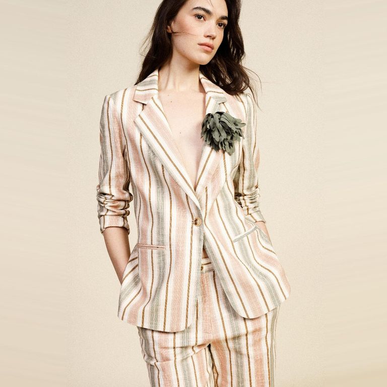 Blazer Rayas Algodón Mujer