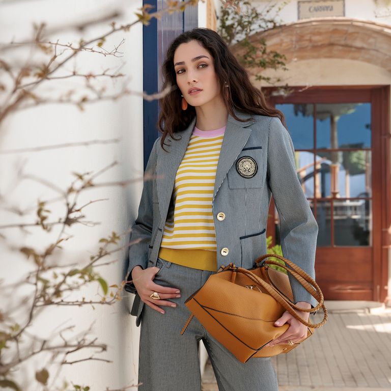 Blazer Rayas Algodón Mujer