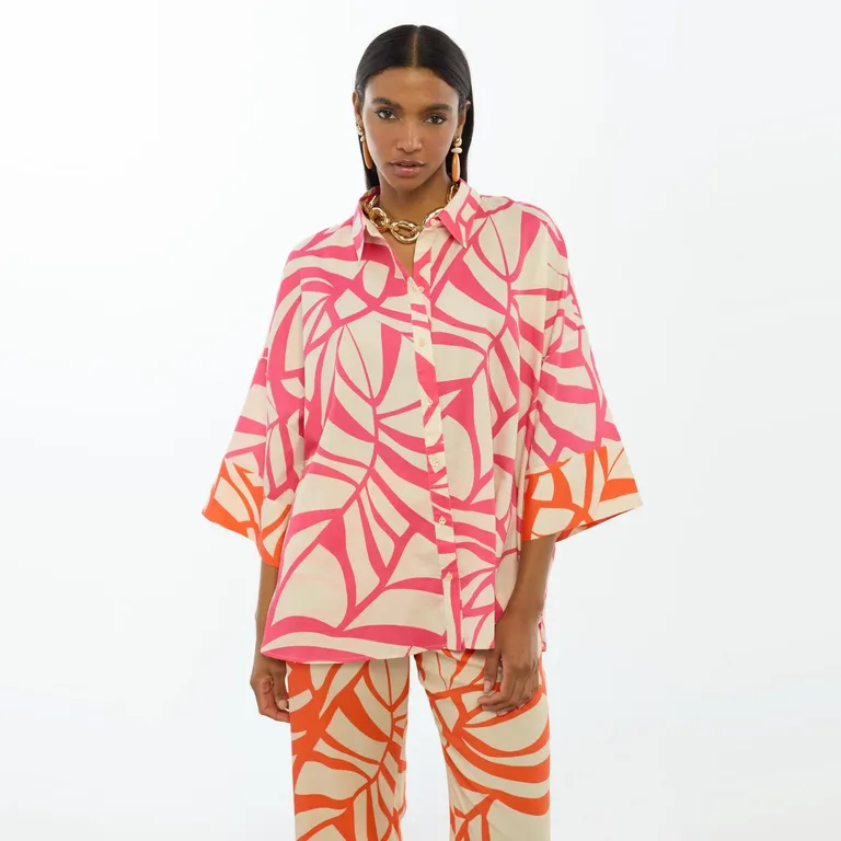 Blusa Estampada 100% Algodón Mujer