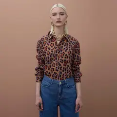 LOLA CASADEMUNT - Blusa Estampada Animal Print Mujer