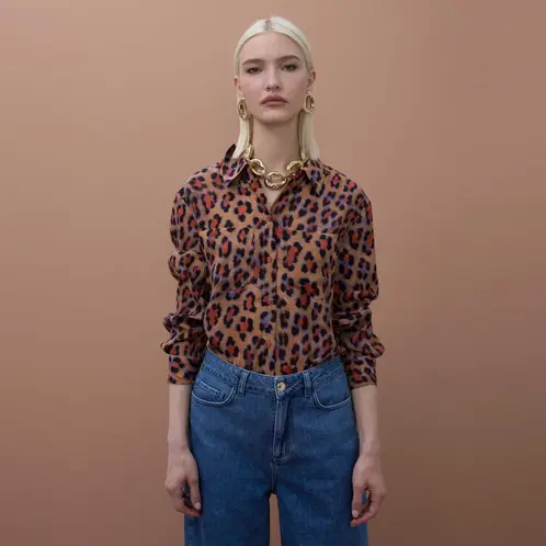 LOLA CASADEMUNT - Blusa Estampada Animal Print Mujer