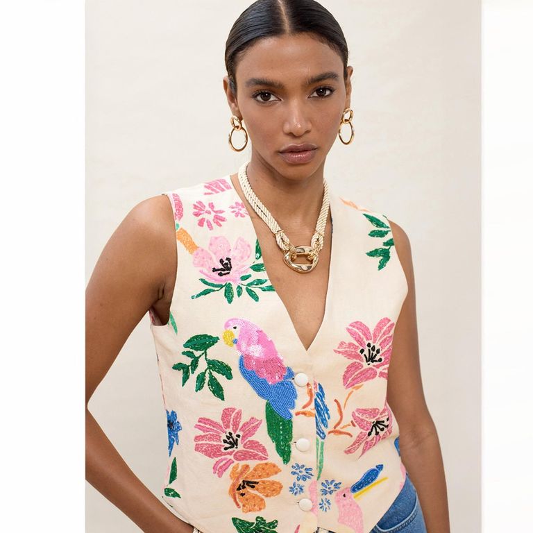 Vest Estampado Algodón Mujer