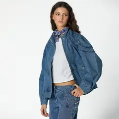 NICOLI - Chaqueta Denim 100% Algodón Mujer