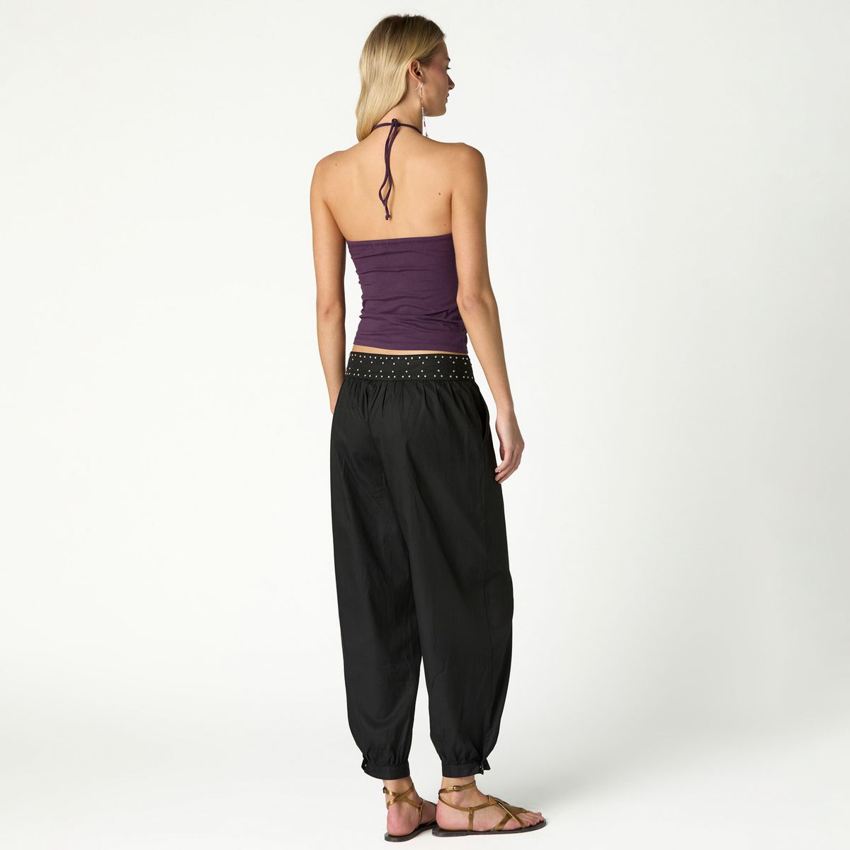 NICOLI - Pantalón Cintura Tachas Mujer Nicoli