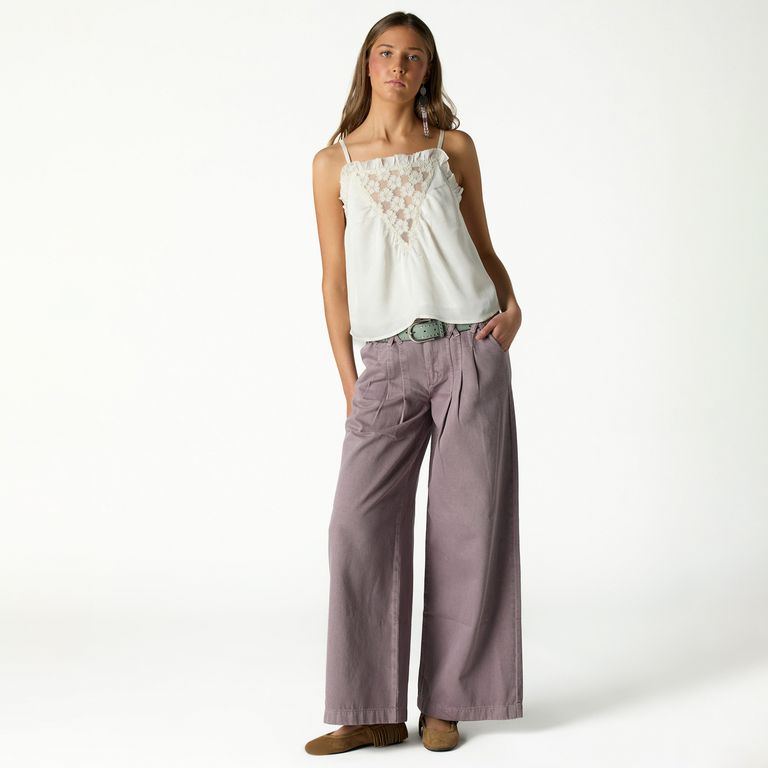 Pantalón Wide Leg 100% Algodón Mujer