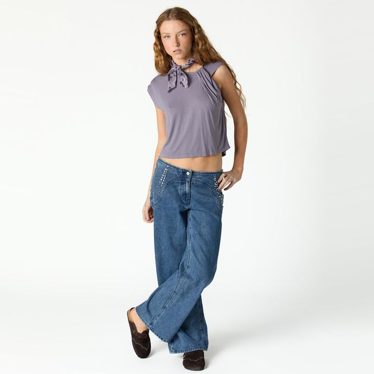 Jeans Diseño Tachas Mujer