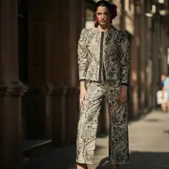 PANAMBI - Pantalón Indira Bordados 100% Algodón Mujer