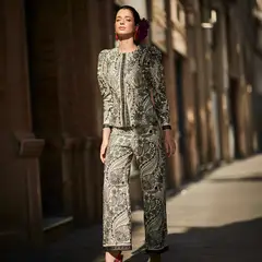 PANAMBI - Pantalón Bordados 100% Algodón Mujer