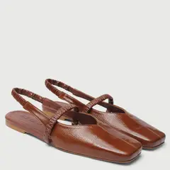 AUGUSTA - Zapato Destalonado Mujer Cuero Café