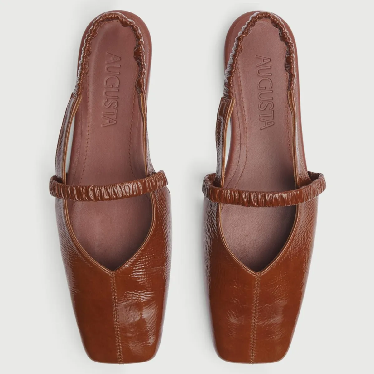 AUGUSTA - Zapato Destalonado Mujer Cuero Café