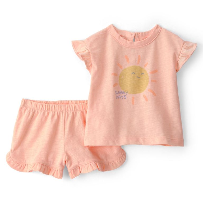 Conjunto 2 Piezas Polera y Short Bebé Niña