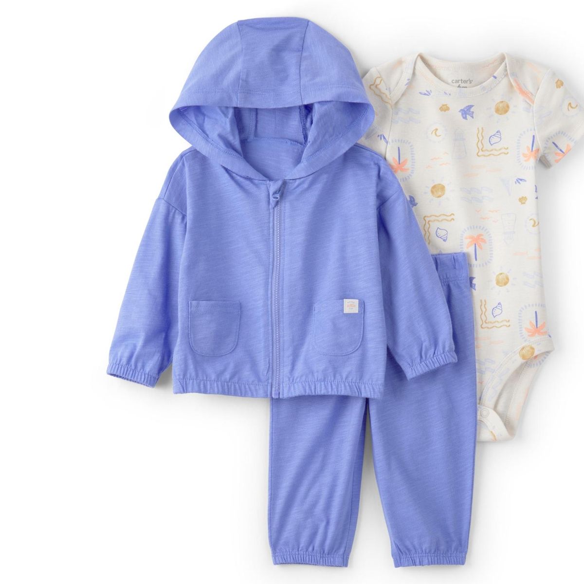 CARTER'S - Conjunto 3 piezas Polerón, Pantalón Buzo y Body Bebé Niño Carter´s