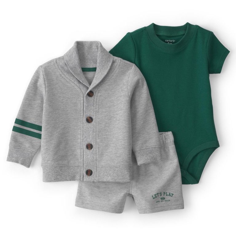 Conjunto 3 Piezas Chaleco, Body y Short Bebé Niño