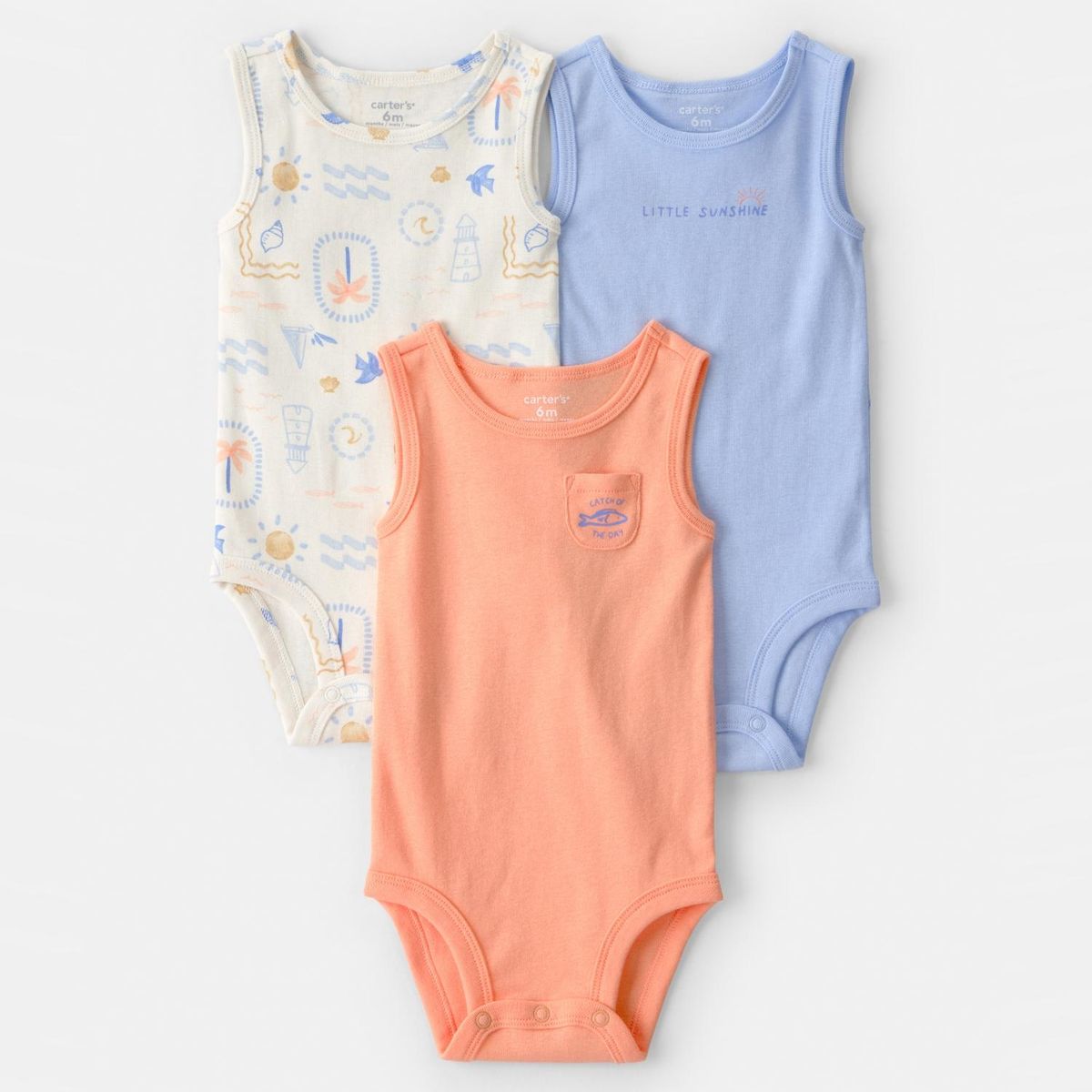 CARTER'S - Pack 3 Bodys Algodón Bebé Niño Carter´s