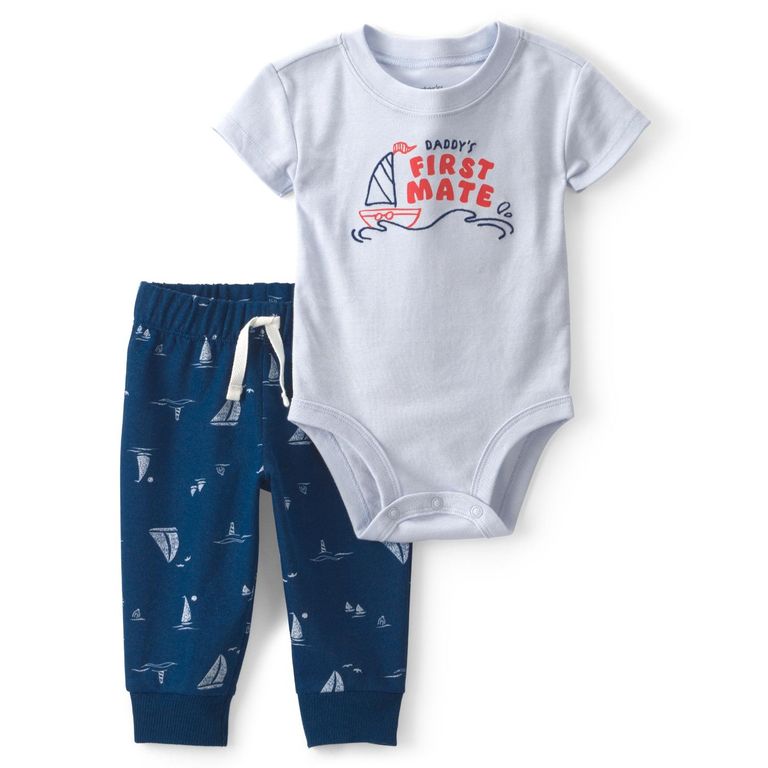 Conjunto 2 Piezas Body y Pantalón Buzo Bebé Niño