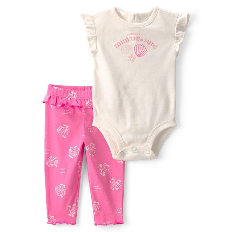 Conjunto 2 Piezas Body y Calza Bebé Niña
