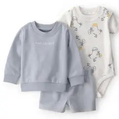 CARTER'S - Conjunto 3 Piezas Polerón, Body y Short Bebé Niño Carter´s