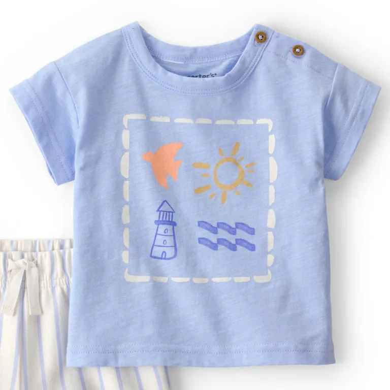 Conjunto 2 Piezas Polera y Short Bebé Niño