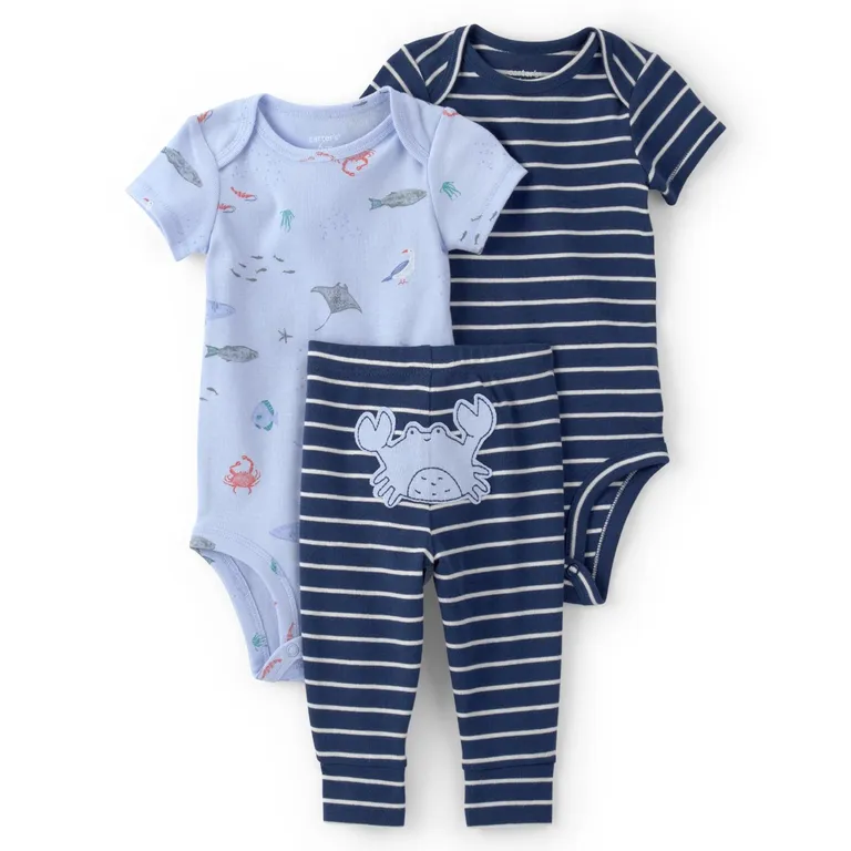 Conjunto 3 Piezas Pantalón Y 2 Bodies Bebé Niño