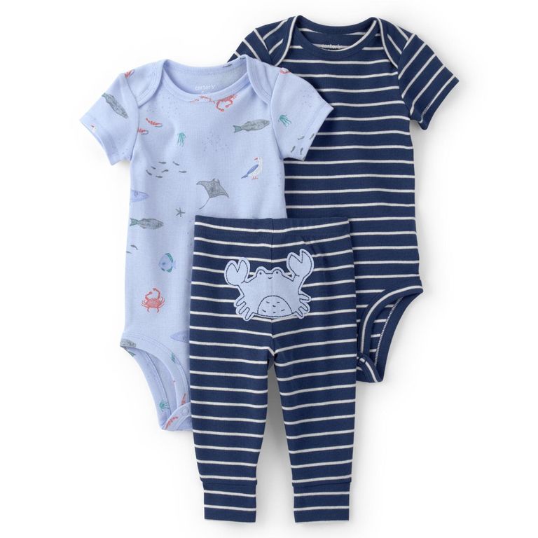 Conjunto 3 Piezas Pantalón Y 2 Bodies Bebé Niño