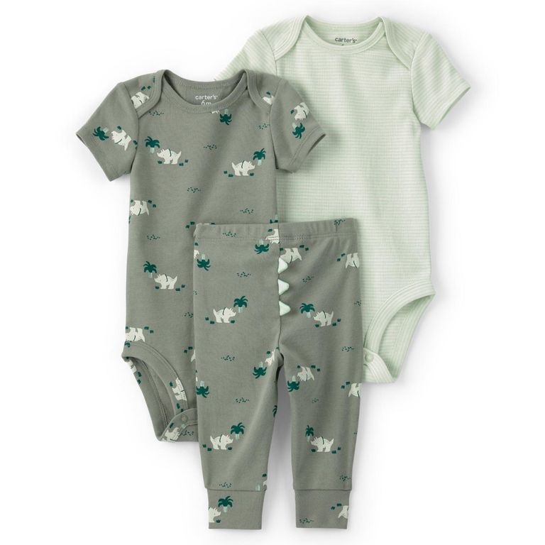 Conjunto 3 Piezas Pantalón Y 2 Bodies Bebé Niño