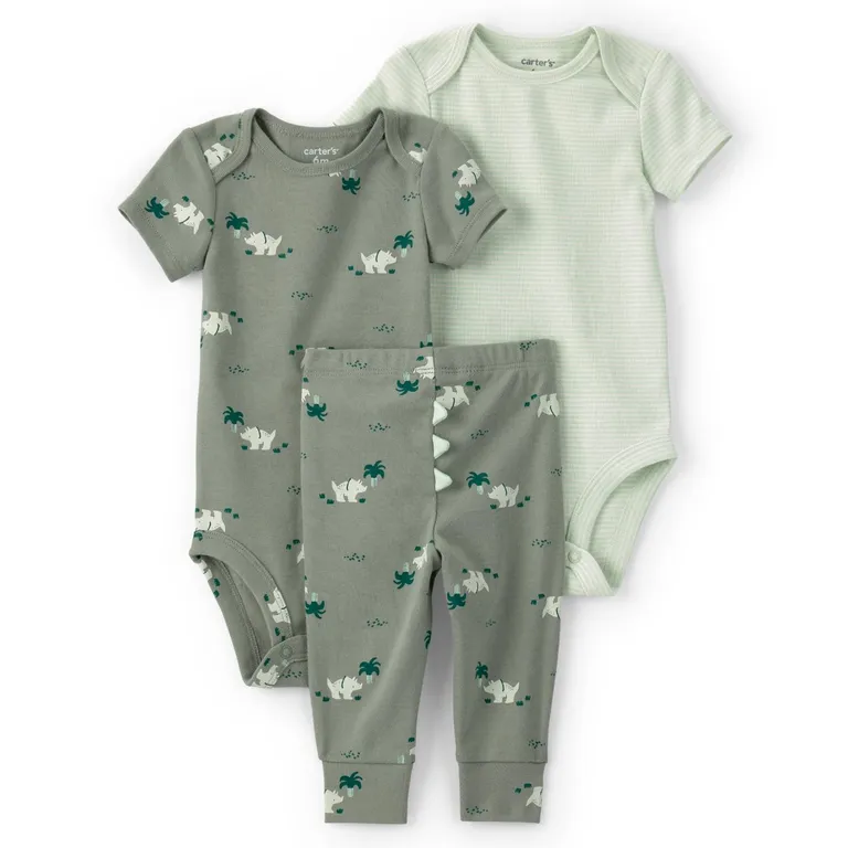 Conjunto 3 Piezas Pantalón Y 2 Bodies Bebé Niño