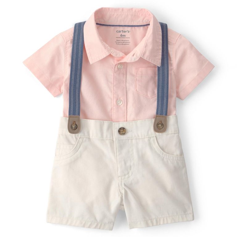 Conjunto 2 Piezas Camisa tipo Body y Short Bebé Niño