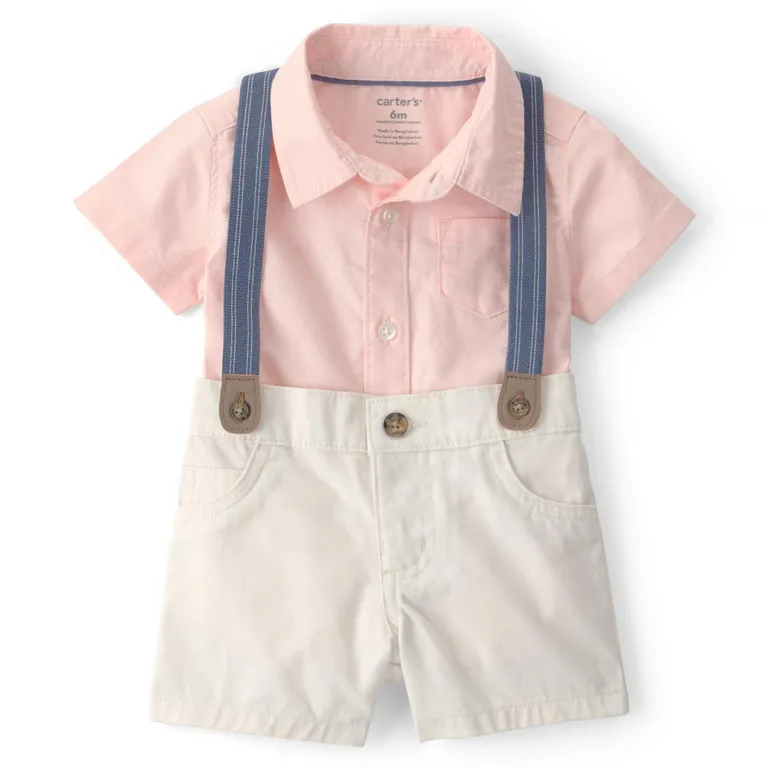 Conjunto 2 Piezas Camisa tipo Body y Short Bebé Niño