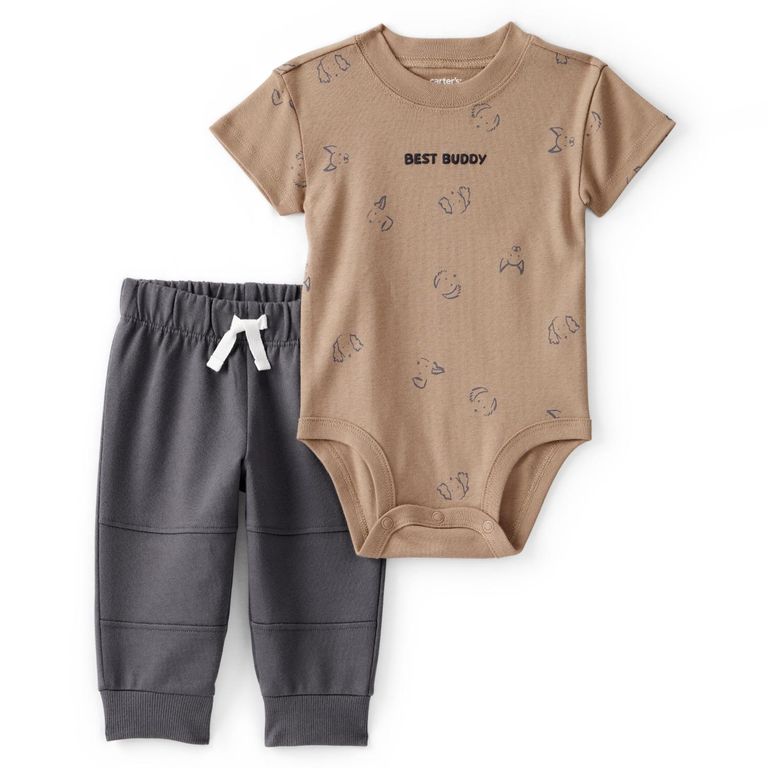 Conjunto 2 Piezas Body y Pantalón Buzo Bebé Niño