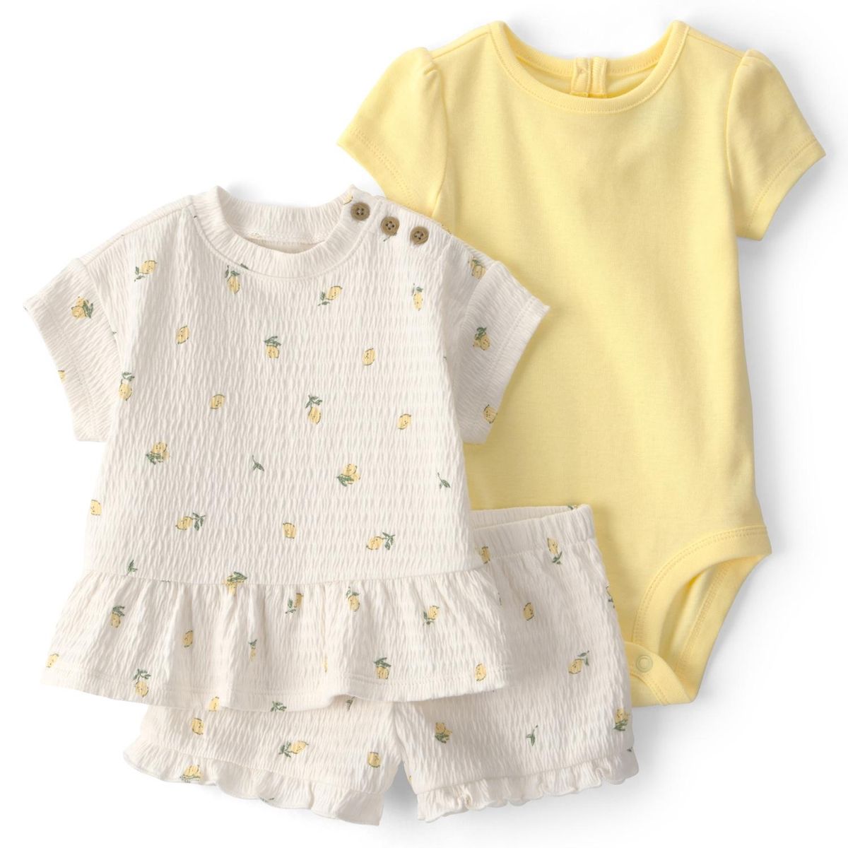 CARTER'S - Conjunto 3 Piezas Blusa, Body y Short Bebé Niña Carter´s