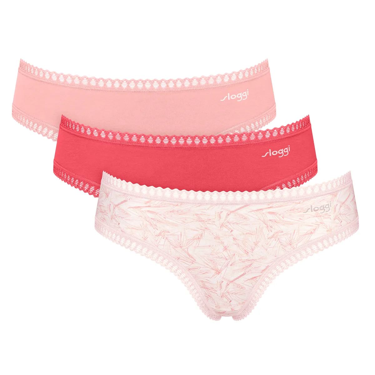 SLOGGI - Pack 3 Calzones Hipster Go Crush Mujer Sloggi