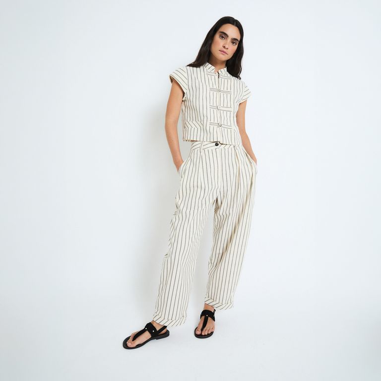 Pantalón Rayas 100% Algodón Mujer