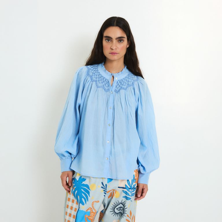 Blusa Bordados 100% Algodón Mujer