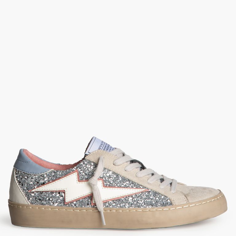 Zapatilla Urbana Mujer Gris Glitter Rayo