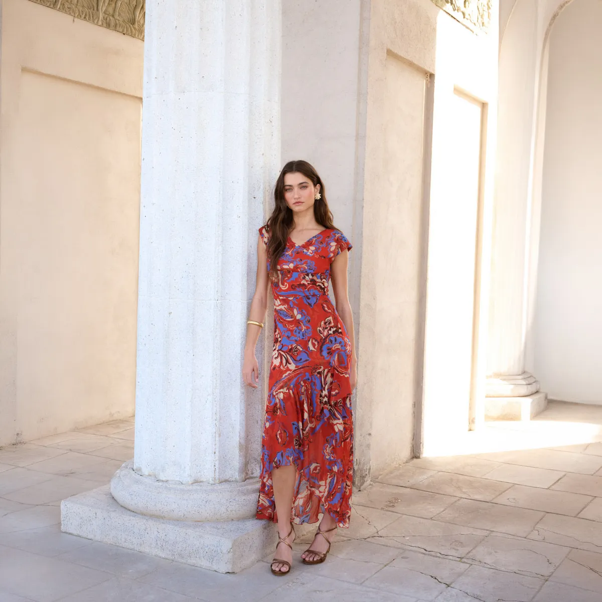 MATELIER - Vestido Estampado Escote en V Mujer Matelier
