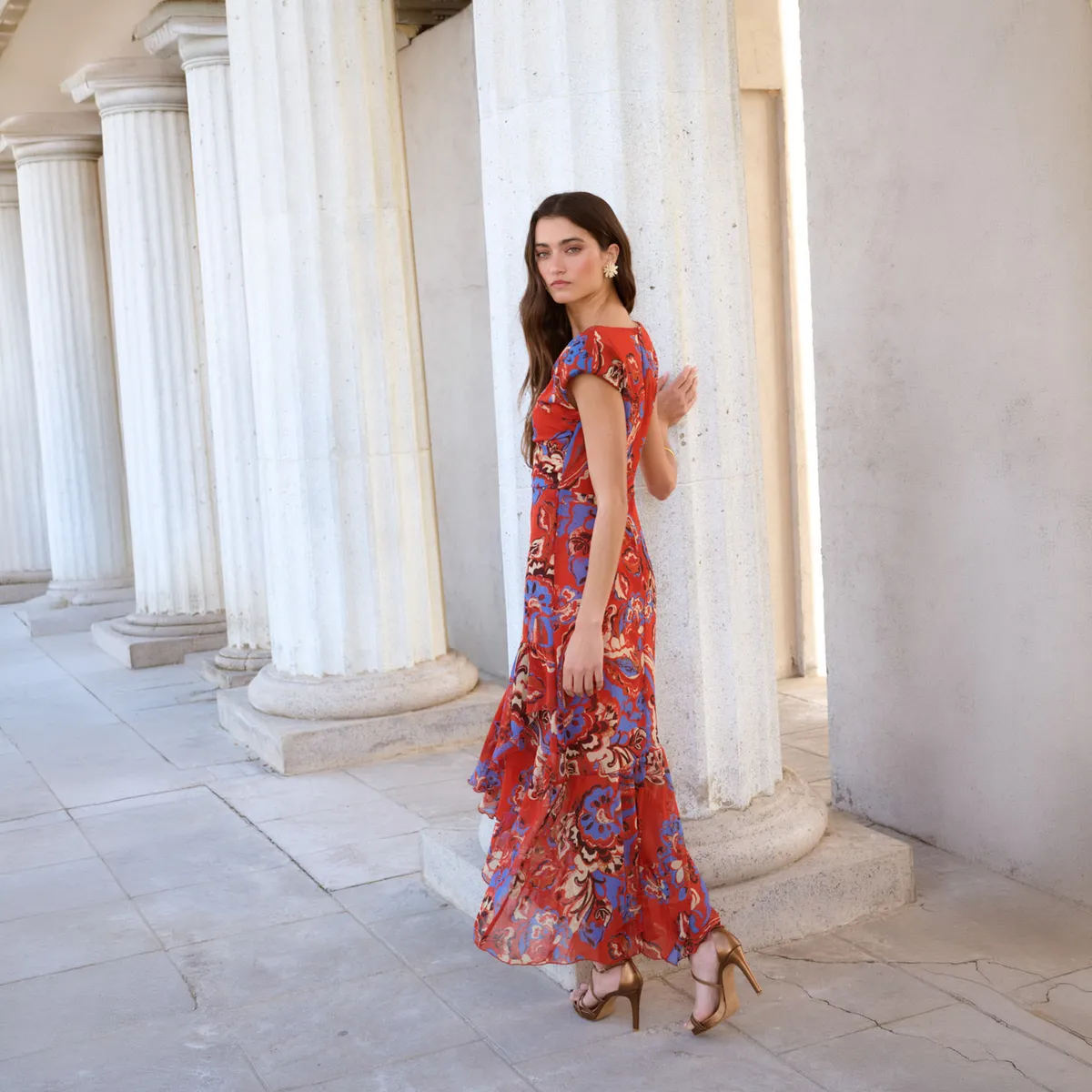 MATELIER - Vestido Estampado Escote en V Mujer Matelier
