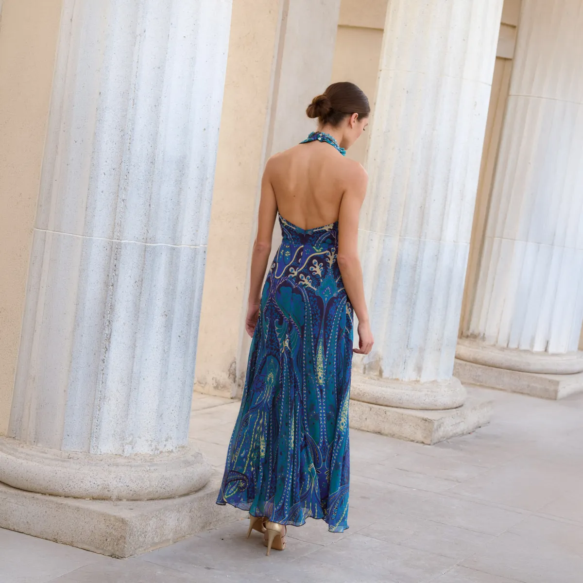 MATELIER - Vestido Cintura Drapeada Estampado Mujer Matelier