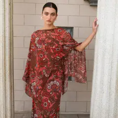 MATELIER - Vestido Escote Drapeado Estampado Mujer