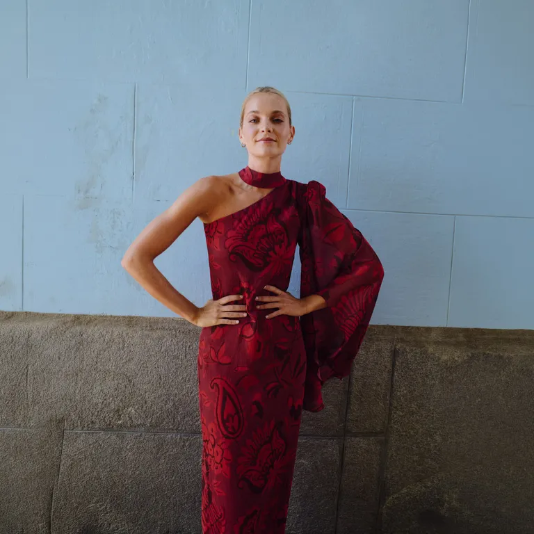 Vestido Una Manga Estampado Mujer