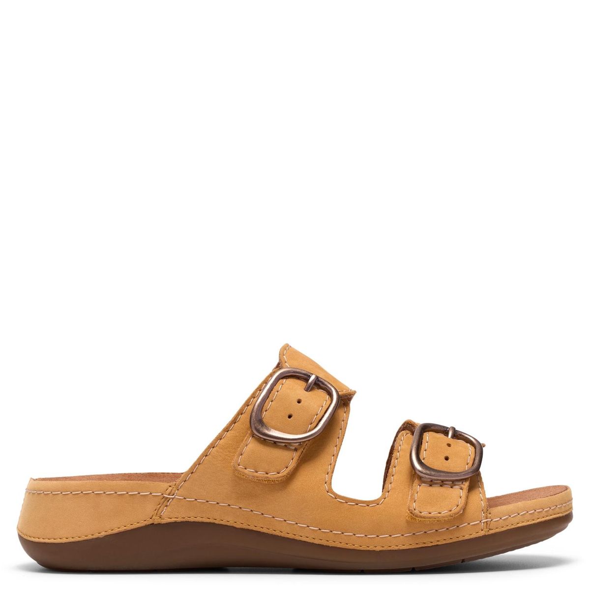 CLARKS - Sandalia Mujer Cuero Naranjo Clarks