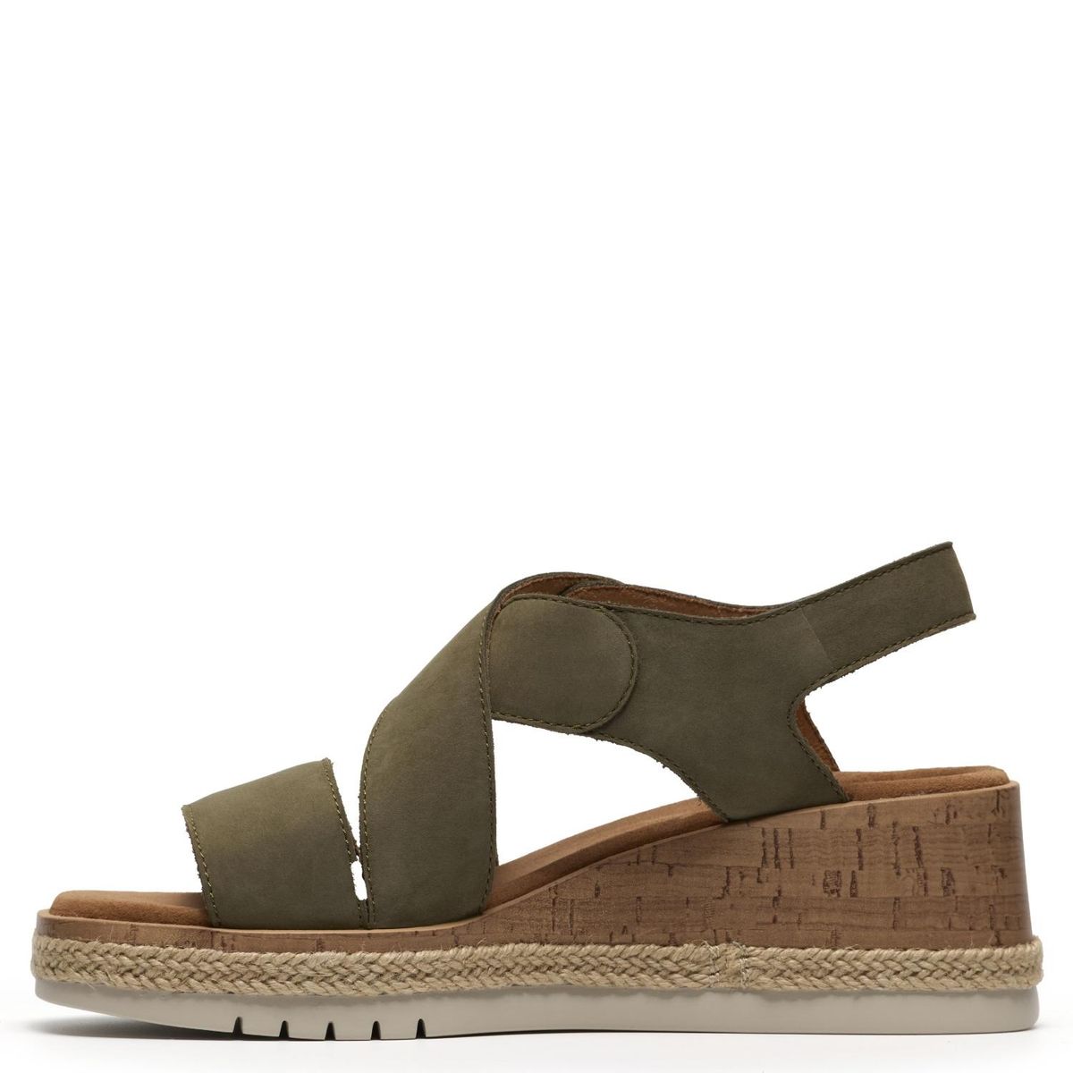 CLARKS - Sandalia Mujer Cuero Verde Clarks