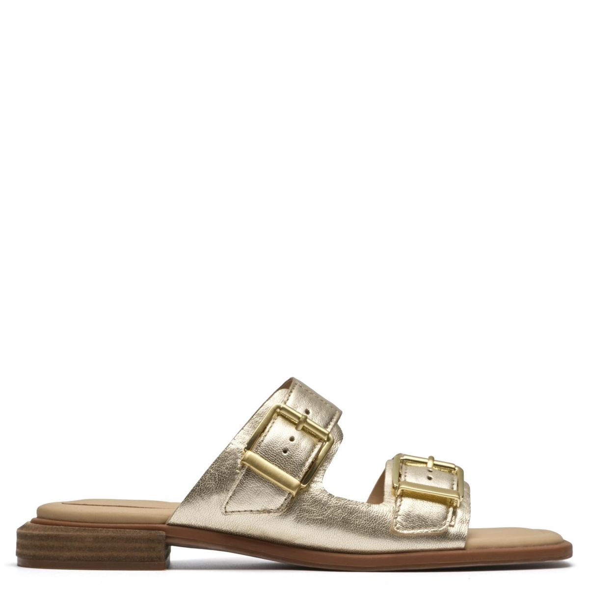 CLARKS - Sandalia Mujer Cuero Dorado Clarks