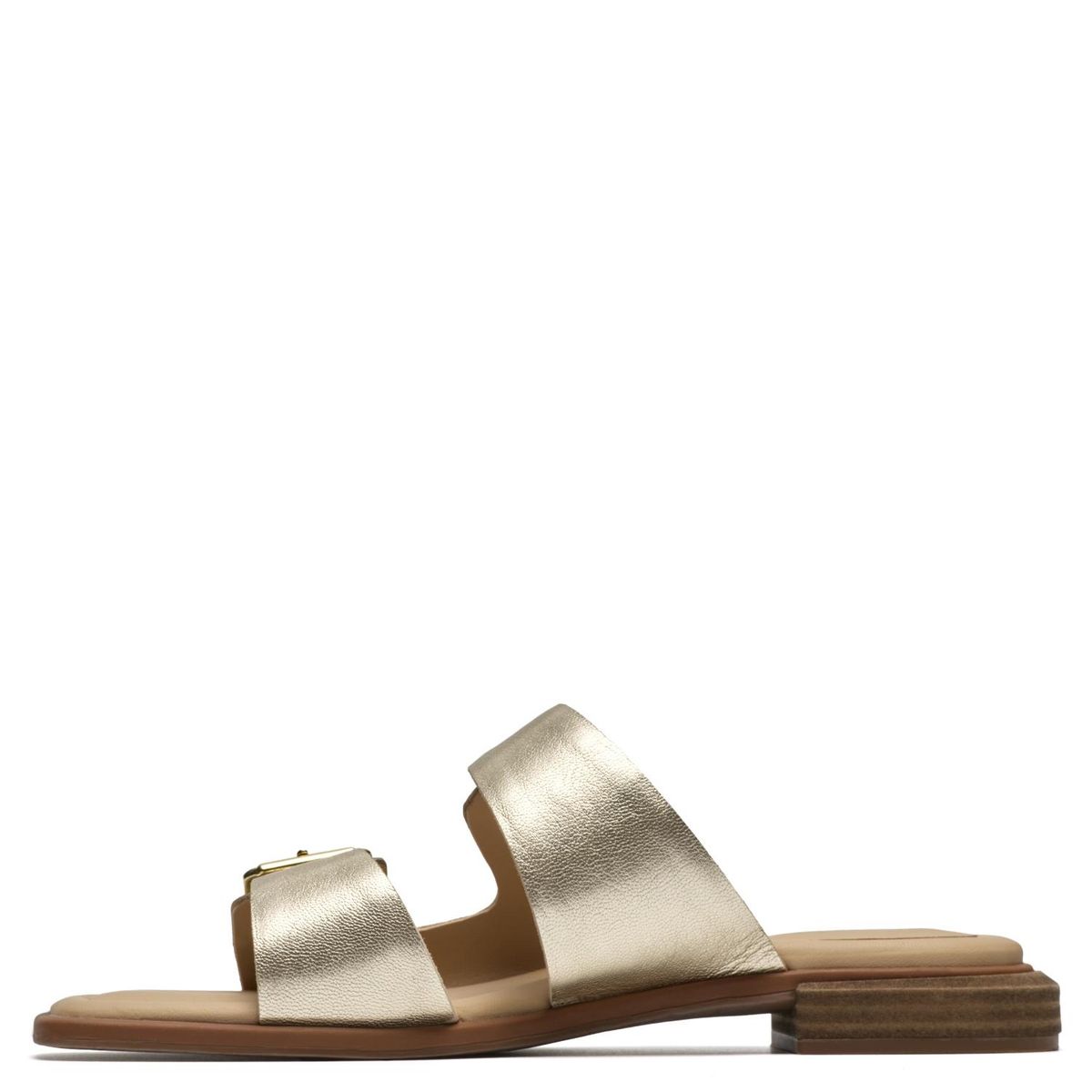 CLARKS - Sandalia Mujer Cuero Dorado Clarks