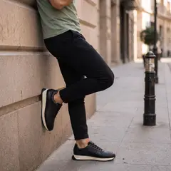 CLARKS - Radwell Zapatilla Urbana Hombre Cuero Negro