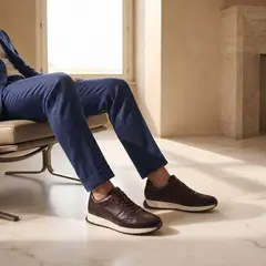 CLARKS - Radwell Zapatilla Urbana Hombre Cuero Café
