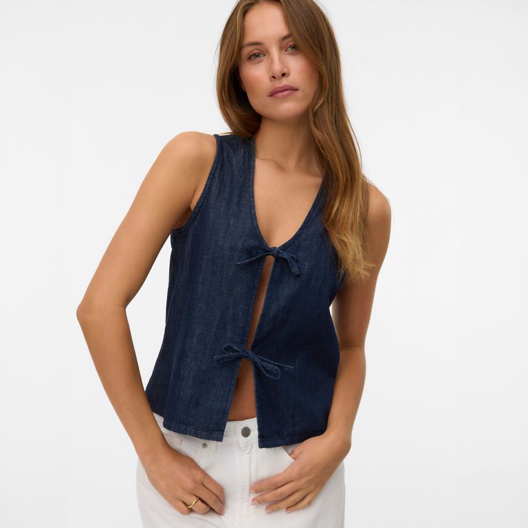 Vest Denim 100% Algodón Mujer